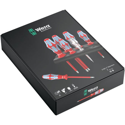 WERA Kraftform 7 Piece Stainless Steel VDE Screwdriver Set with Lasertip – WER022728