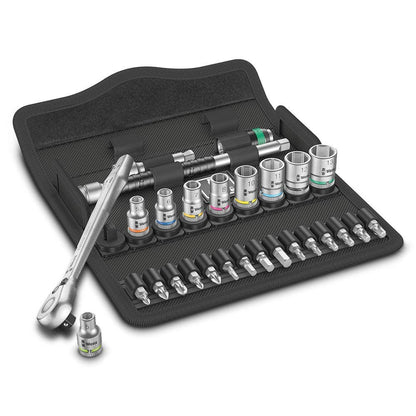 WERA 8100 SA 8 Zyklop Metal Ratchet Set w Switch Lever 1 4 Drive Metric - 28 Piece WER004018