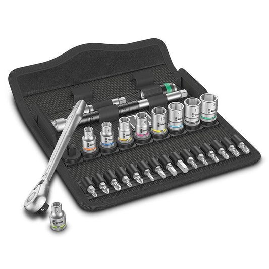 WERA 8100 SA 8 Zyklop Metal Ratchet Set w Switch Lever 1 4 Drive Metric - 28 Piece WER004018