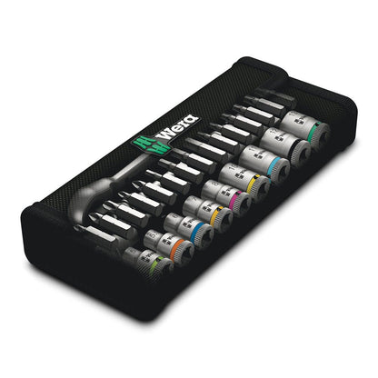 WERA 8100 SA 8 Zyklop Metal Ratchet Set w Switch Lever 1 4 Drive Metric - 28 Piece WER004018