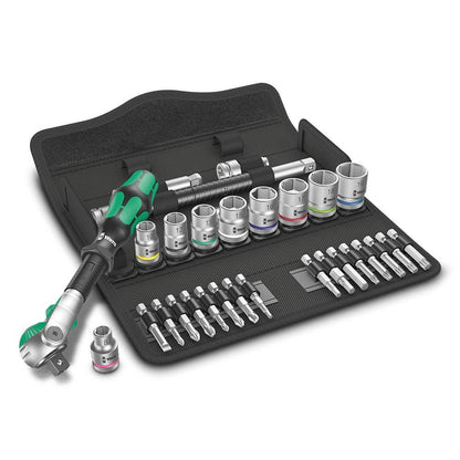 WERA 8100 SB 6 Zyklop Speed Ratchet Set 8-19mm 3 8 Drive Metric - 29 Piece WER004046