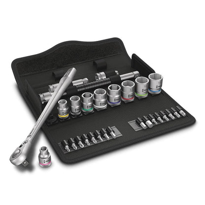 WERA 8100 SB 8 Zyklop Metal Ratchet Set w Switch Lever 3 8 Drive Metric - 29 Piece WER004048