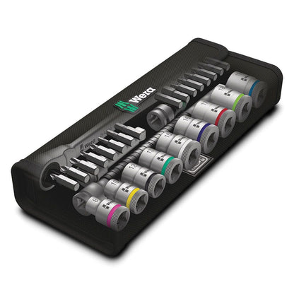 WERA 8100 SB 8 Zyklop Metal Ratchet Set w Switch Lever 3 8 Drive Metric - 29 Piece WER004048