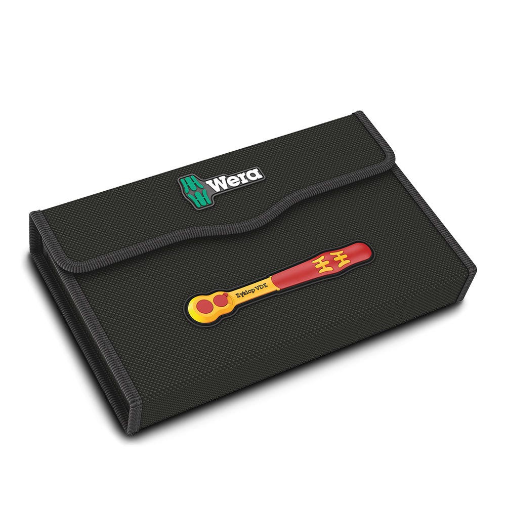 WERA 8100 SB VDE 1 Zyklop Ratchet Set Insulated Switch Lever 3 8 Drive Metric - 17 Piece WER004970