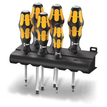 WERA 932 6 Screwdriver Set Kraftform w Chiseldriver and Rack - 6 Piece WER018282