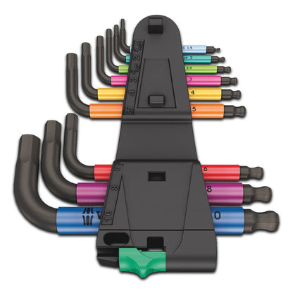 WERA 950 9 Hex-Plus Multicolour 2 L-Key Set, Metric, Blacklaser - 9 Piece WER133164