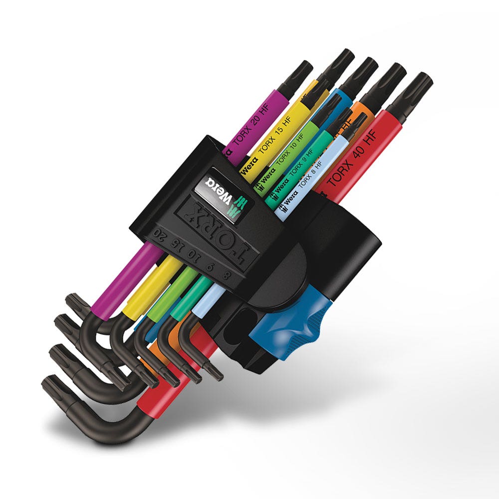 WERA 967 9 TX Multicolour HF 1 L-key Set w Holding Function - 9 Piece WER024179