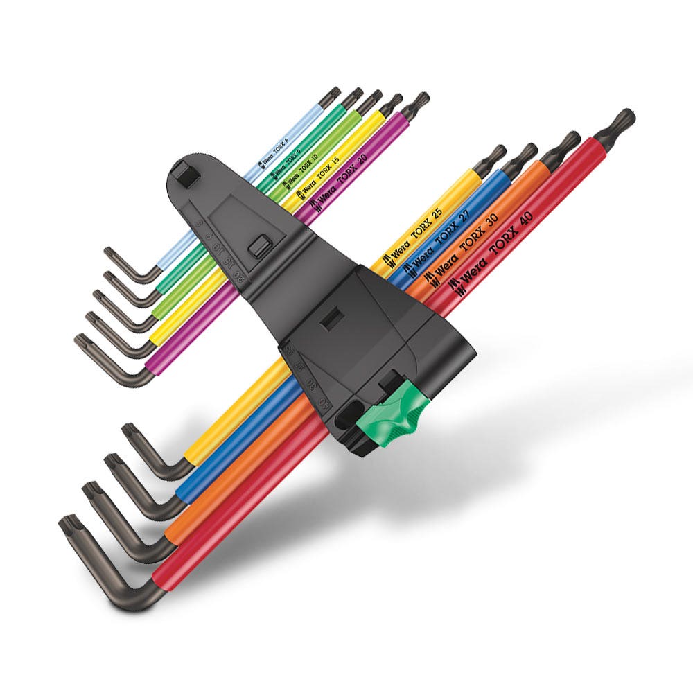 WERA 967 9 TX XL Multicolour 1 Multicolour L-Key Set For TORX Screws, Long - 9 Piece WER024480