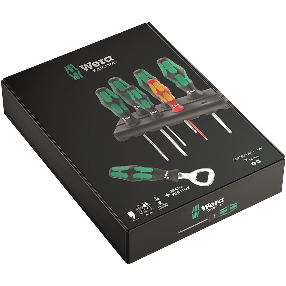 WERA Exclusive Screwdriver Set - 7 Piece w Bottle Opener WER203775