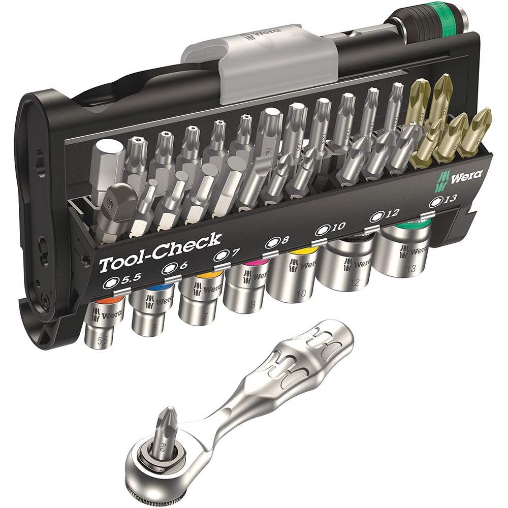 WERA Tool Check 1 38 Piece SB Bit Ratchet Set w Sockets WER073220