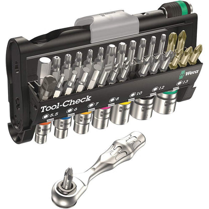 WERA Tool Check 1 38 Piece SB Bit Ratchet Set w Sockets WER073220