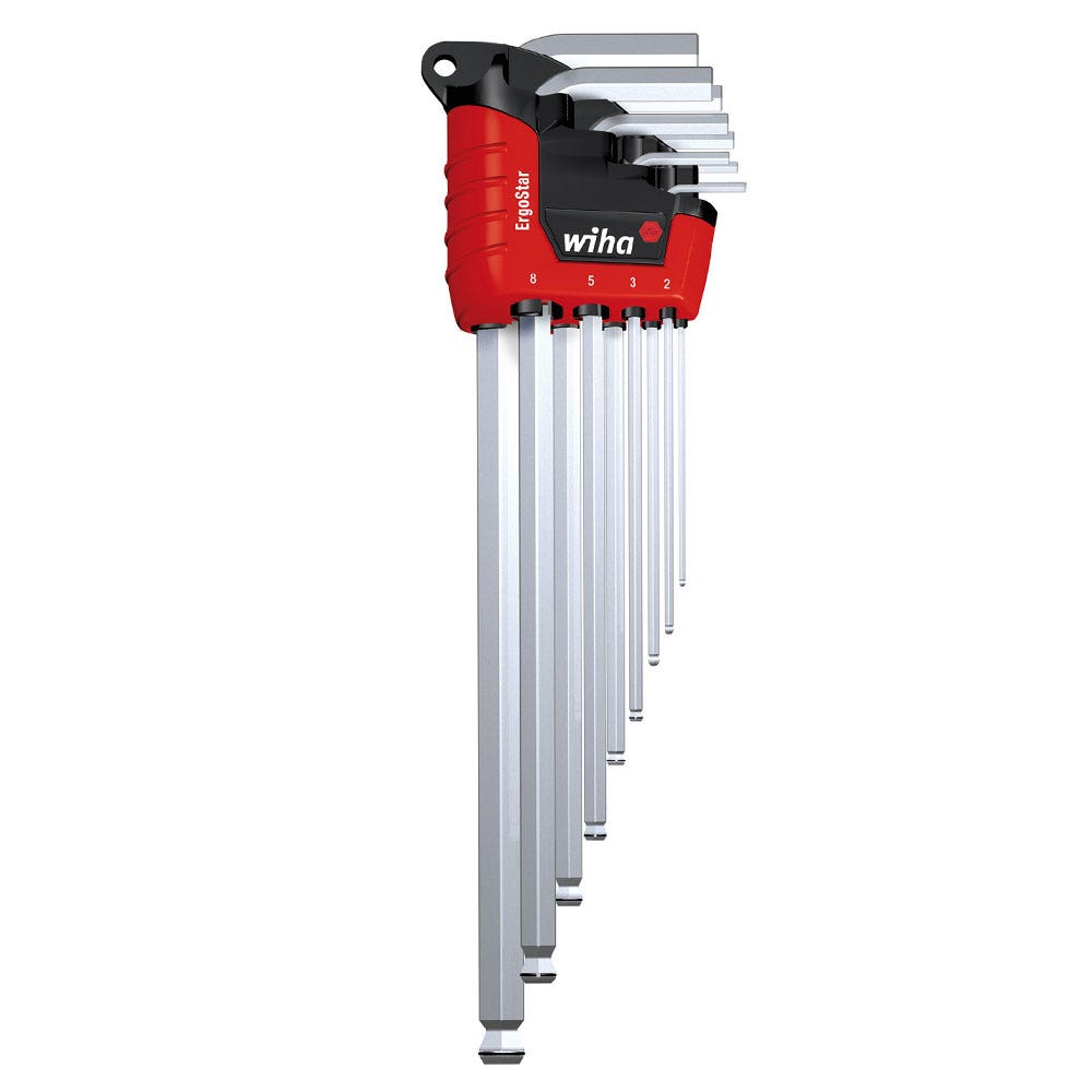 WIHA EGROSTAR 9 Piece Ballpoint Magicring Metric Hex Key Set 43851