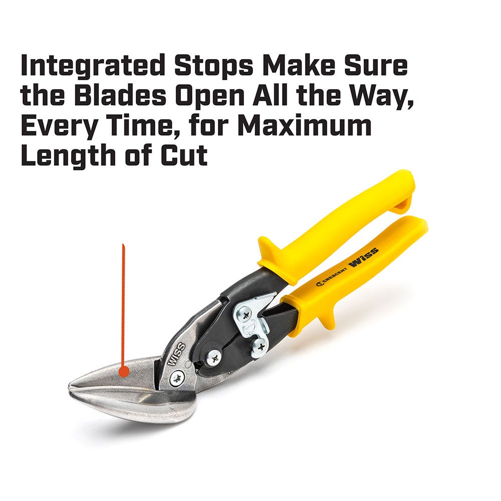 WISS 249mm 9-4 5 Offset Straight Aviation Snips M8OS