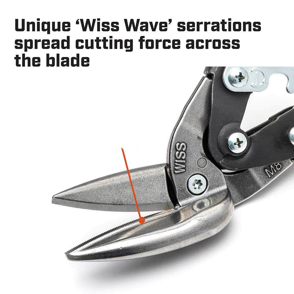 WISS 249mm 9-4 5 Offset Straight Aviation Snips M8OS