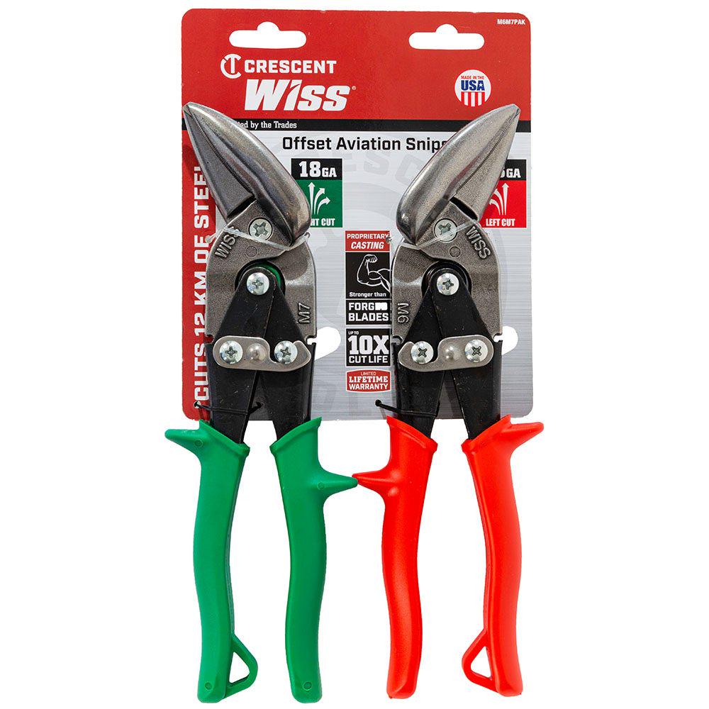 WISS Metalmaster 2 Piece Offset Aviation Snip Set - Left and Right Cut M6M7PAK