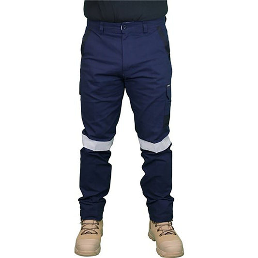 WORKIT Decoy Canvas Modern Fit Stretch Taped Cargo Pants Navy 1026TN72R