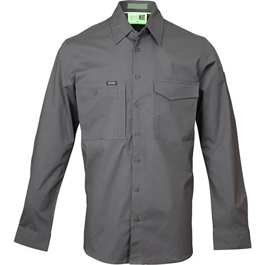 WORKIT Velocity Stretch Lightweight Ripstop Travel Shirt Charcoal 2053CS