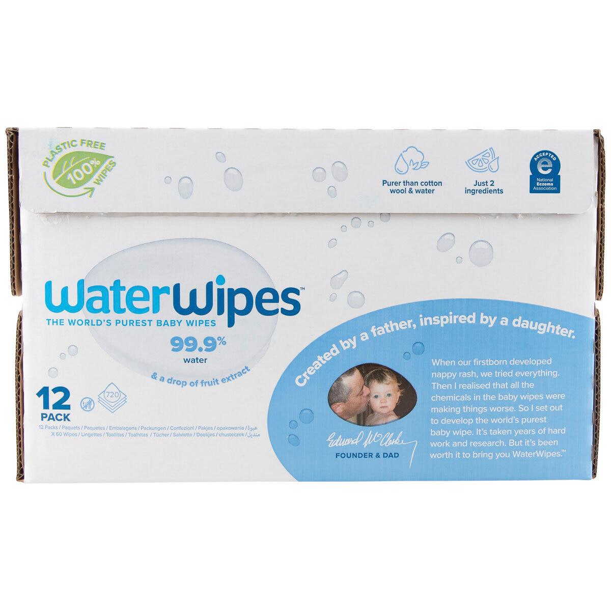 Water Wipes 99.9% Water Baby Wipes 12 x 60 Wipes