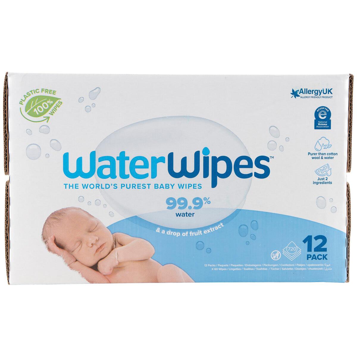 Water Wipes 99.9% Water Baby Wipes 12 x 60 Wipes