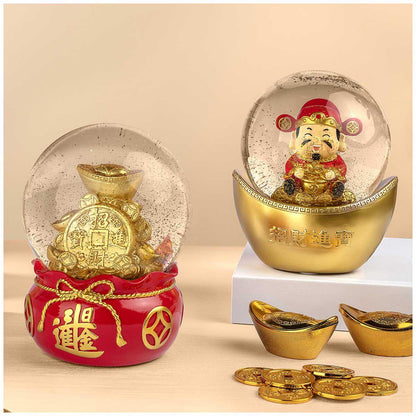Wealth And Fortune Water Globes 2 Piece