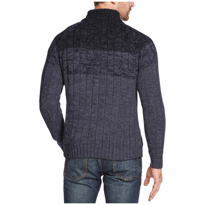 Weatherproof Men's Buttonmock Cable Sweater Navy