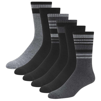 Weatherproof Men's Vintage Coolmax Crew Socks 6 Pack Blue And Brown