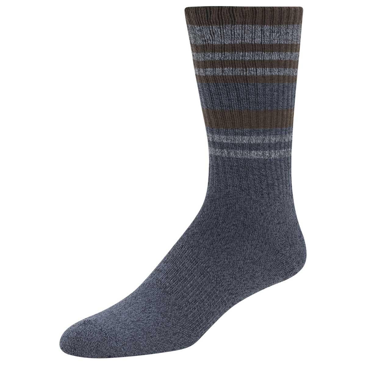 Weatherproof Men's Vintage Coolmax Crew Socks 6 Pack Blue And Brown