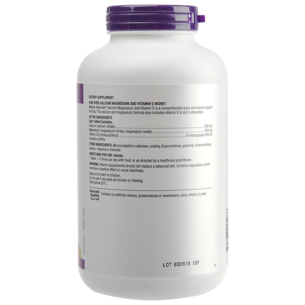 Webber Naturals Calcium, Magnesium And Vitamin D 250 Tablets