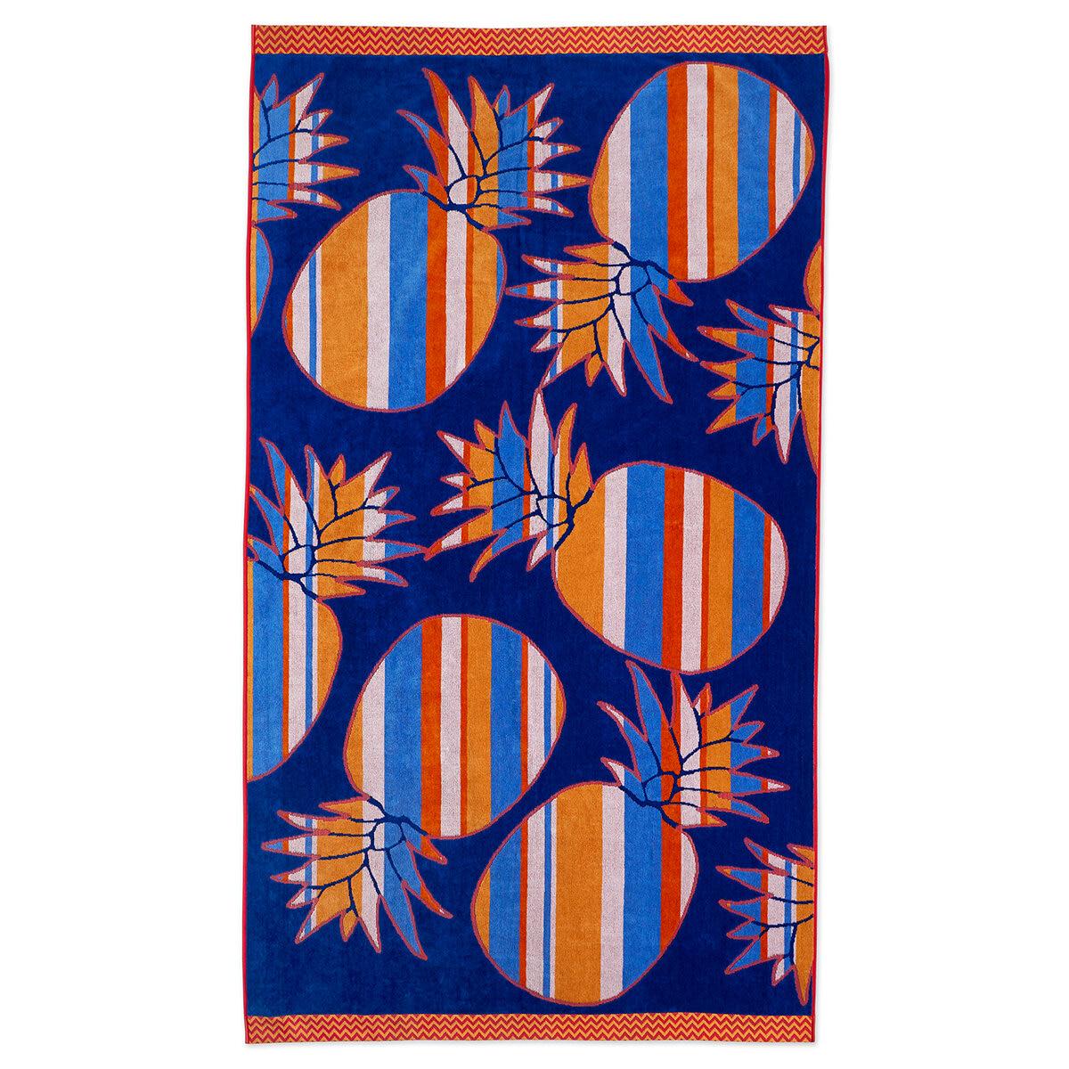Welspun Oversized Beach Towel 102 x 183cm Blue Stripe