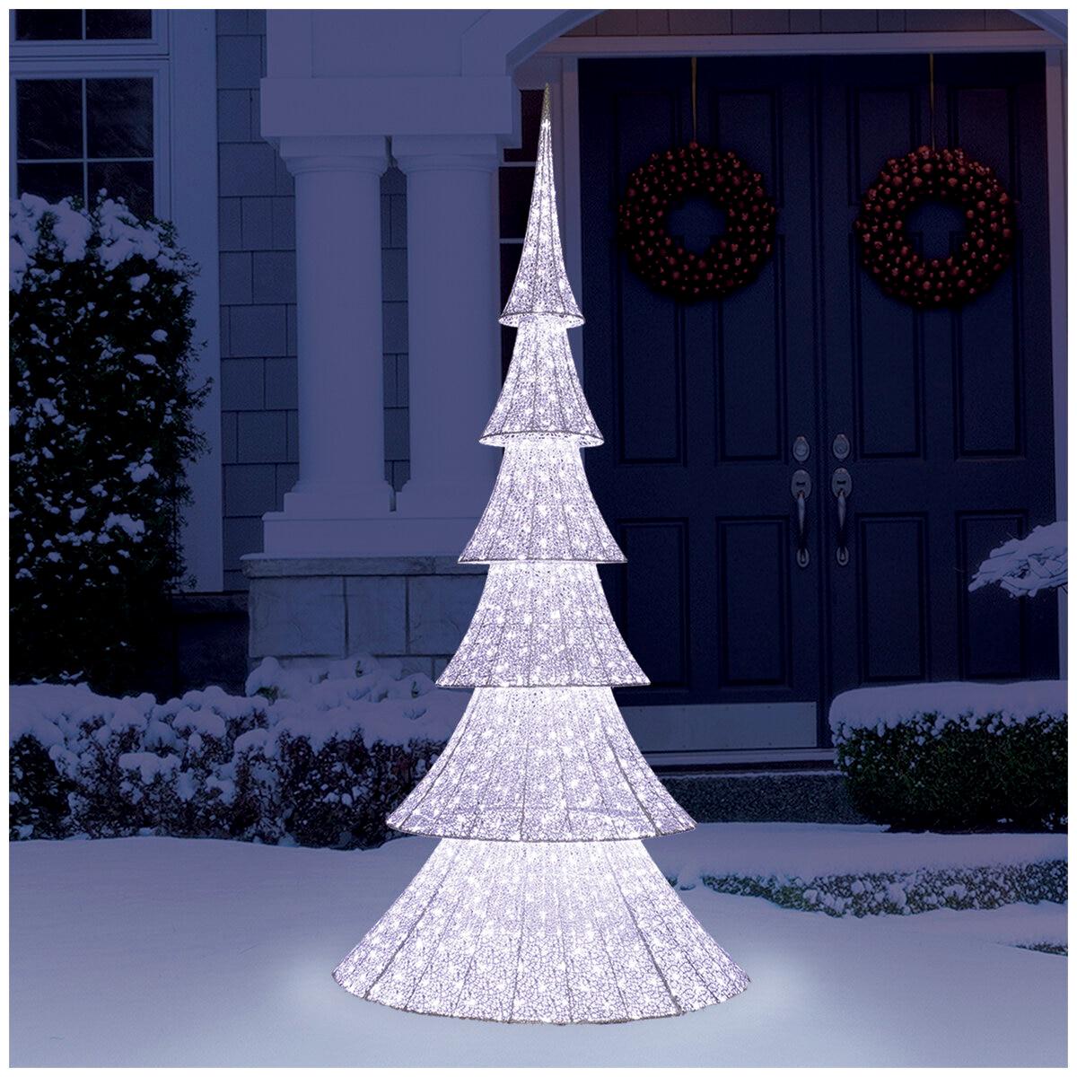 White Glitter Tree With 1000 LED lights 2.34M