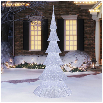 White Glitter Tree With 1000 LED lights 2.34M