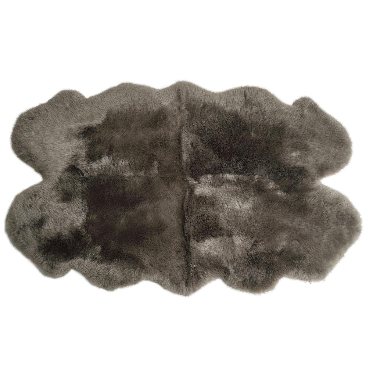 Windward Sheepskin Quad Rug Brown Tip