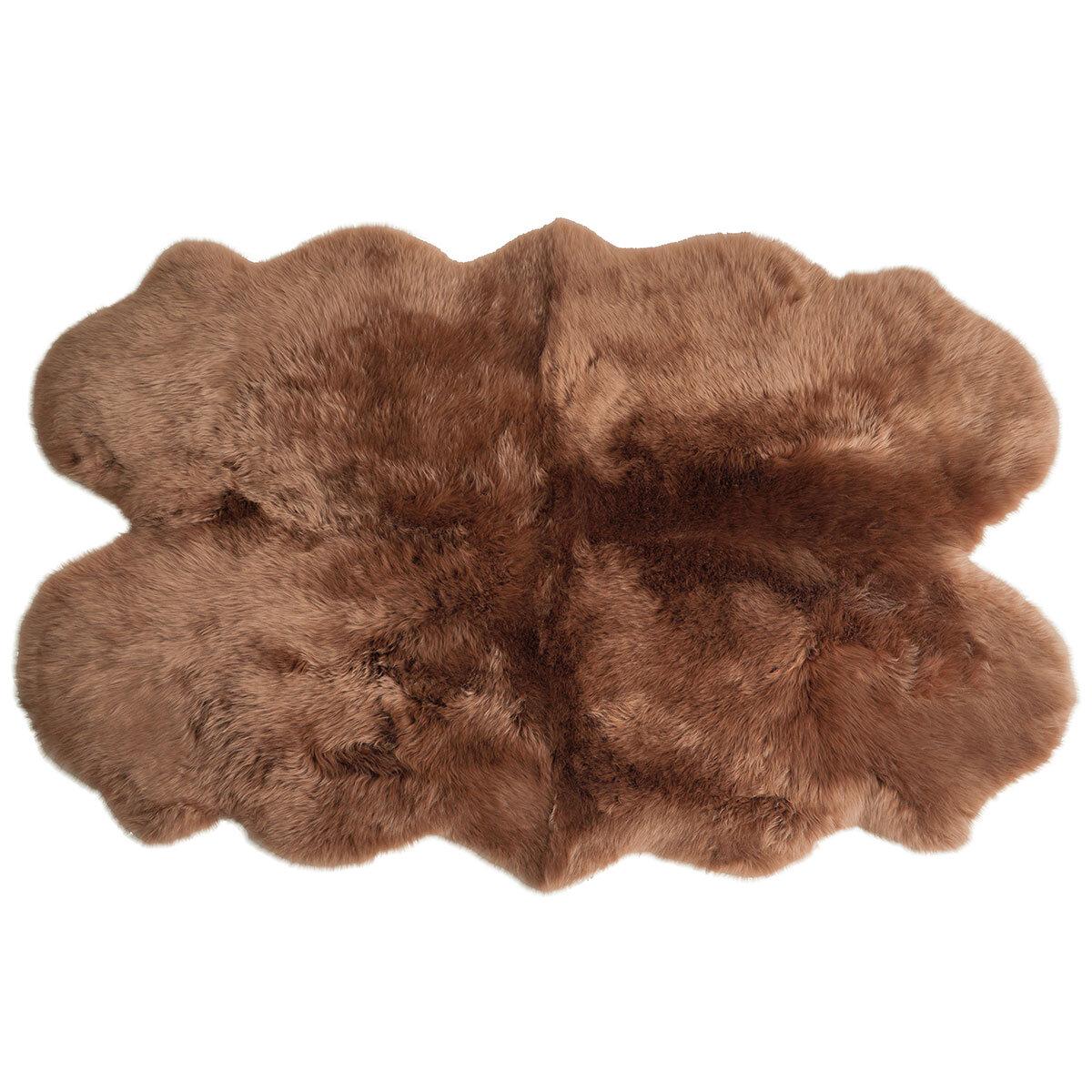 Windward Sheepskin Quad Rug Brown Tip
