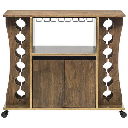 Wine Stash Contemporary Timber Bar Cart