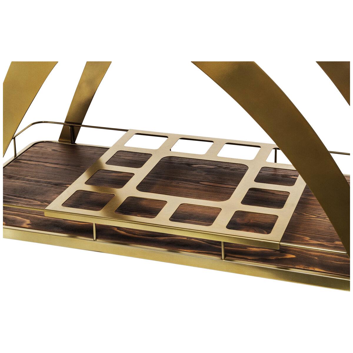 Wine Stash French Bar Cart with Timber Top