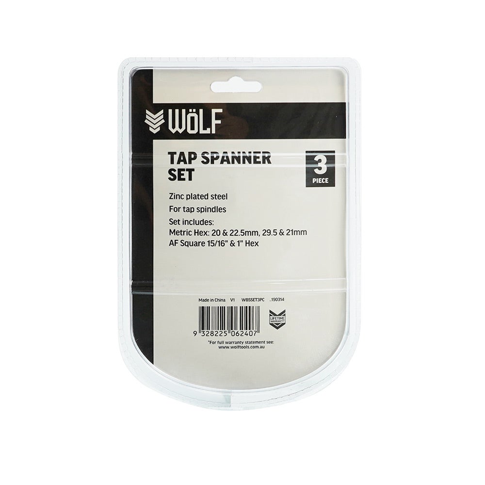 WoLF 3 Piece Tap Spanner Set WBSSET3PC