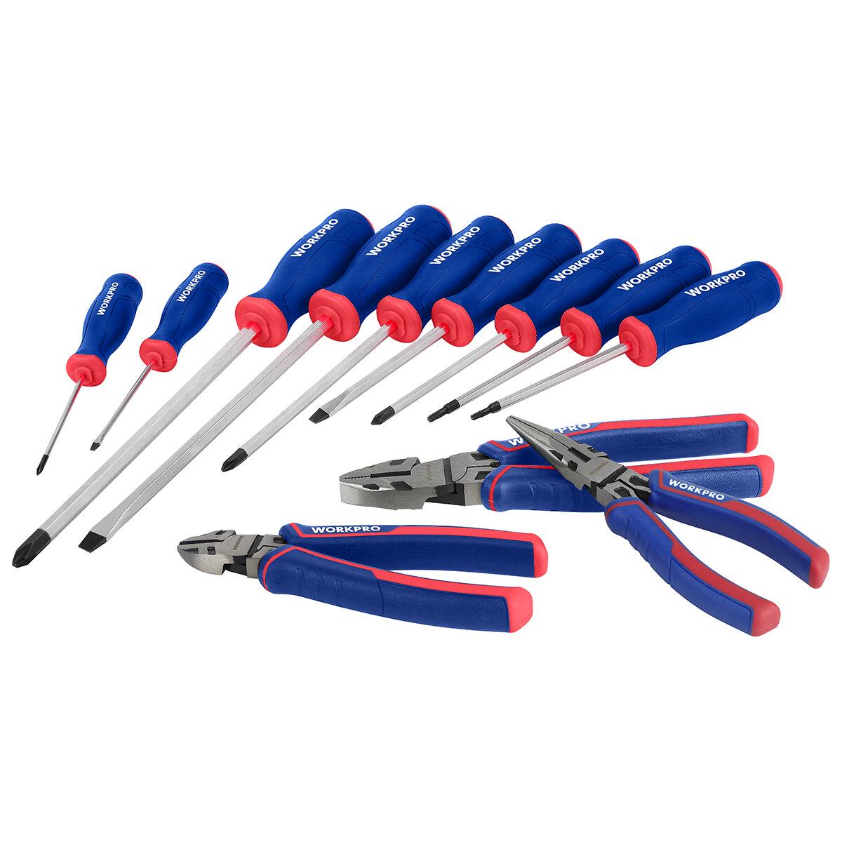 Workpro High Leverage Pliers And Screwdriver 12 Piece Set GSCO21003