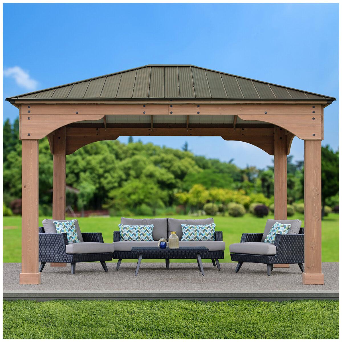 Yardistry 4.3 x 3.7M Grand Gazebo With Aluminium Roof