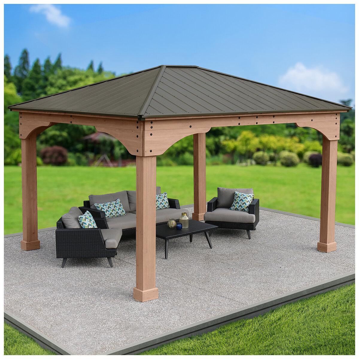 Yardistry 4.3 x 3.7M Grand Gazebo With Aluminium Roof