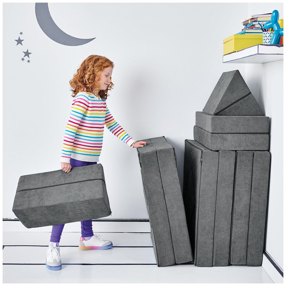 Yourigami Kids Play Couch Fossil Grey