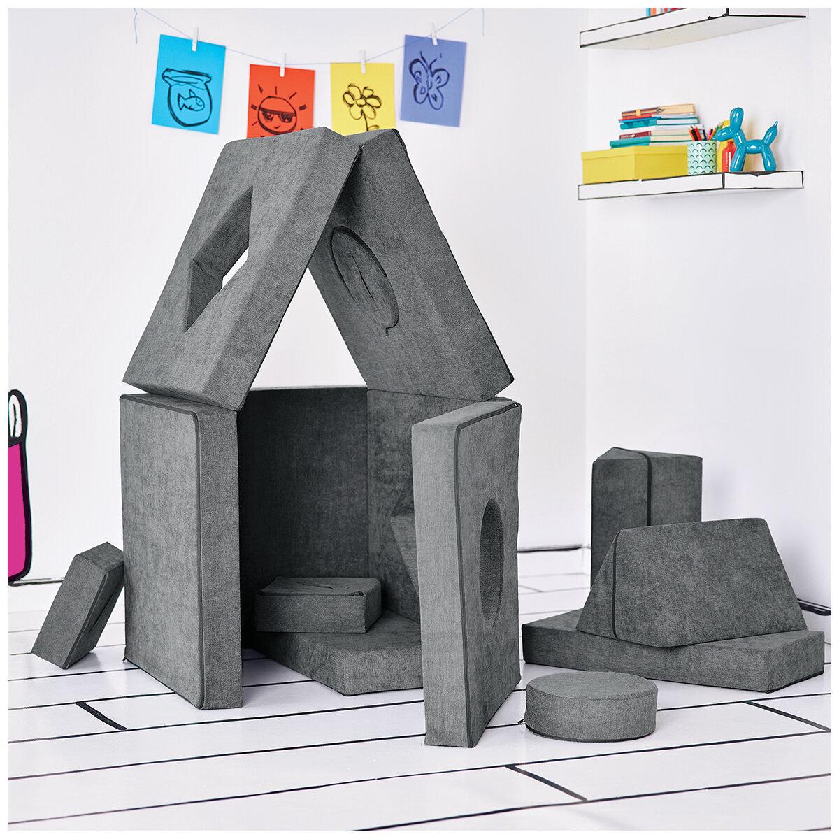 Yourigami Kids Play Couch Fossil Grey