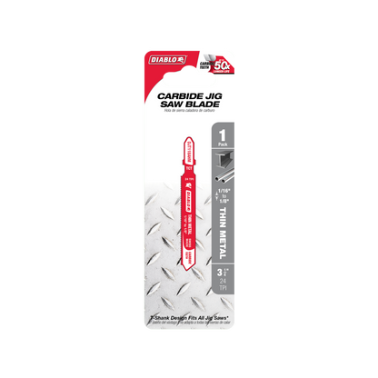 Diablo Tungsten Carbide Jig Saw Blade - 83mm - 24 TPI