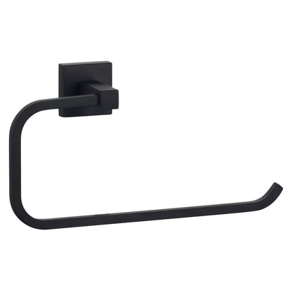 Mondella Matte Black Rococo Towel Ring - 245mm x 120mm x 60mm - Zinc