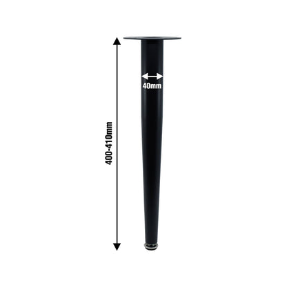 Adoored 400mm Black Tapered Metal Leg