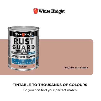 White Knight Rust Guard Advanced Enamel Paint - 1L - Neutral Satin