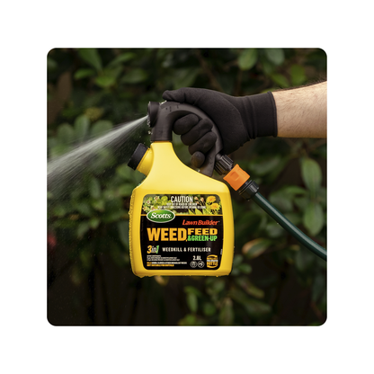 Scotts Lawn Builder Weed Feed & Green Up - WeedKill & Fertiliser - Refillable Pro Sparyer Bottle - 2.8L