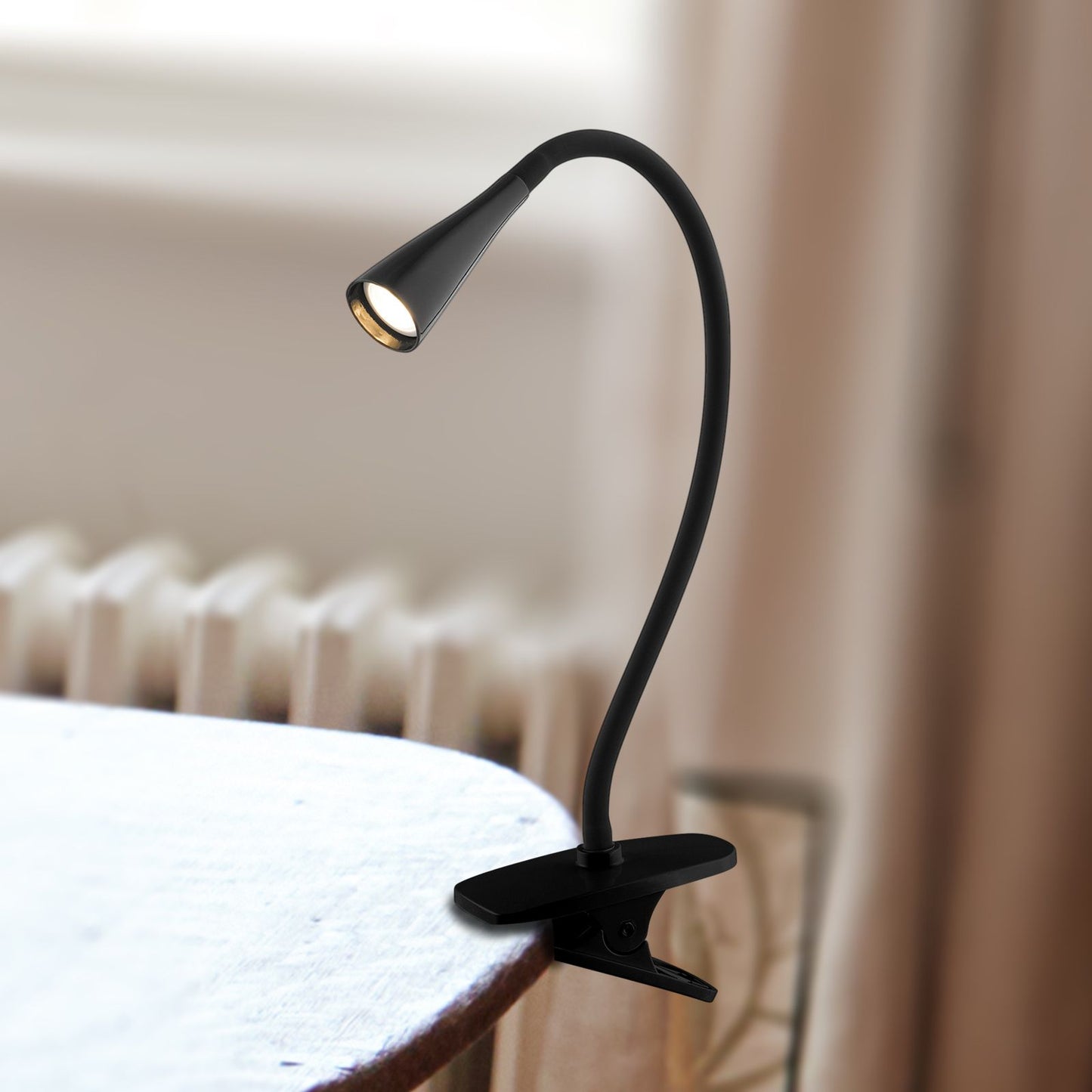 Verve Design Black LED Dale Clip Lamp - 23.5cm