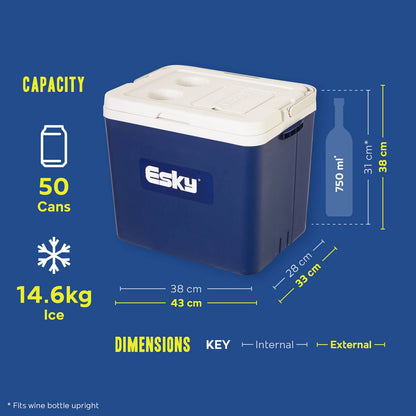 Esky 33L Plain Chilla Hard Cooler - Blue