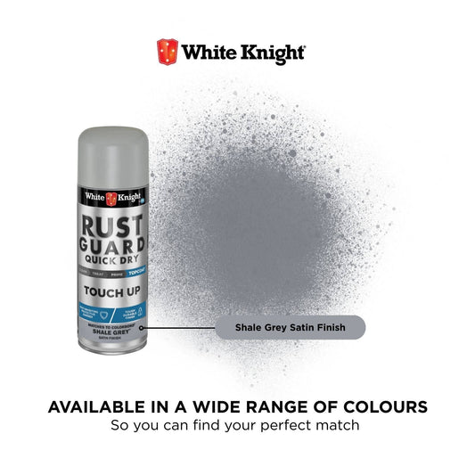 White Knight Rust Guard Touch Up Spray Paint - Shale Grey Satin Finish 300g