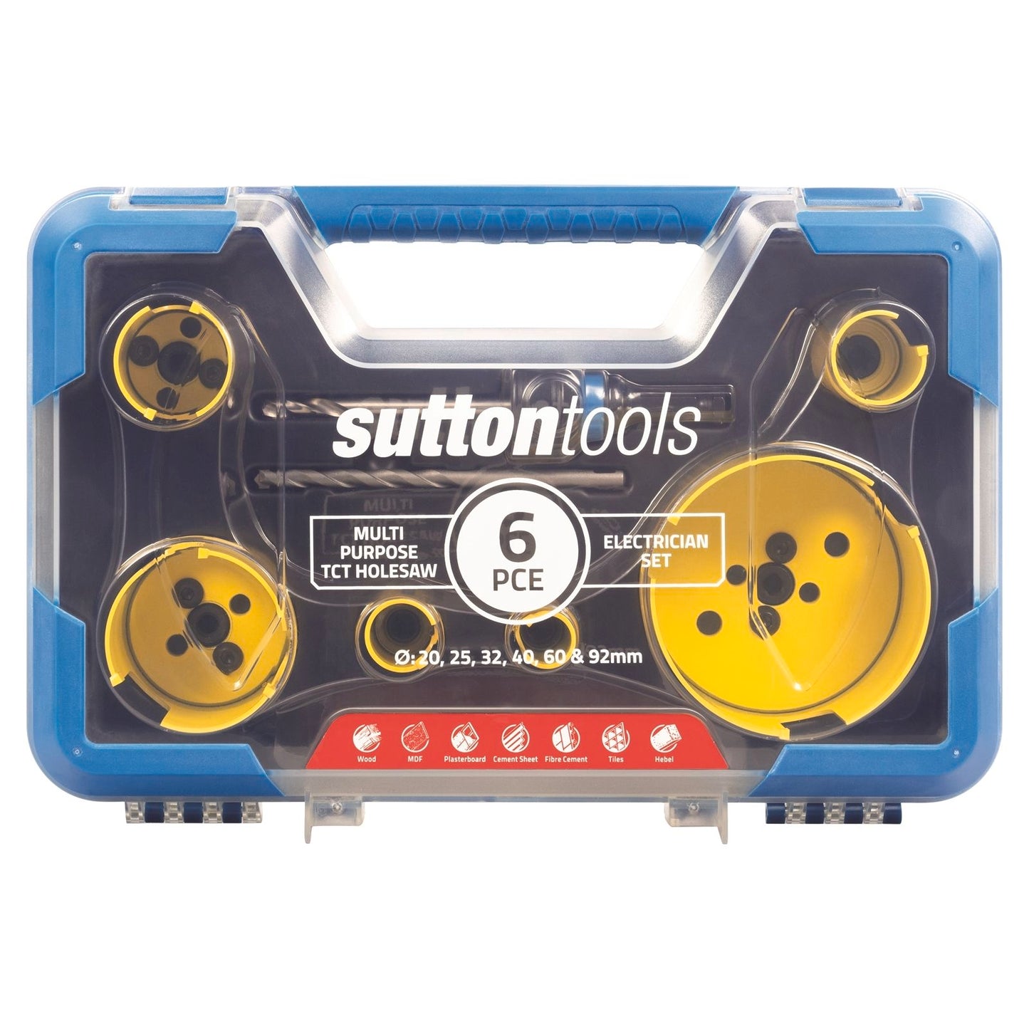 Sutton Tools Multi Purpose Electrician Holesaw Set - 6 Piece - 92mm